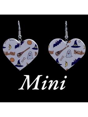 Faux Leather Dangle Earrings Halloween Heart Fashion Jewelry